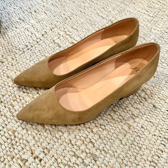 J. Crew Women's Tan Block Heel Pumps in Suede - Picture 3 of 6